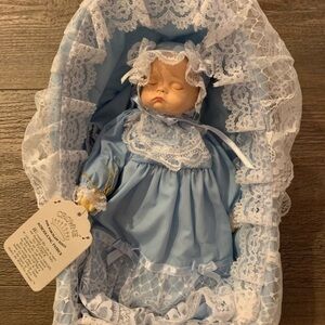Blue Lace Baby Doll with Bonnet